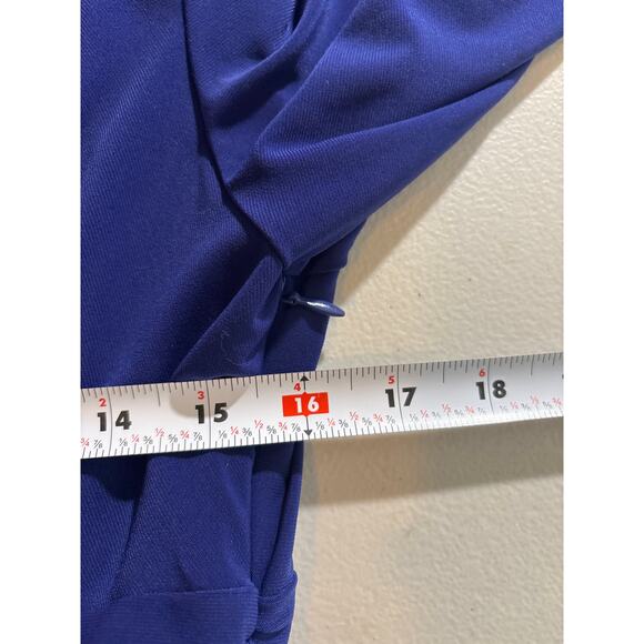 Black Label by Evan Picone Wrap Dress Women's Size 10 Purple Lined V-Neck Event - Picture 6 of 12